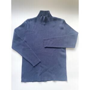 Navy Blue Vintage Pendleton Ribbed Mock Neck Sweater Size Large